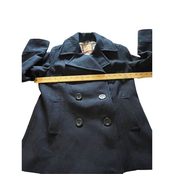NWT Old Navy Wool Blend Double Breasted Button Down Peacoat Navy Blue M - Picture 2 of 12